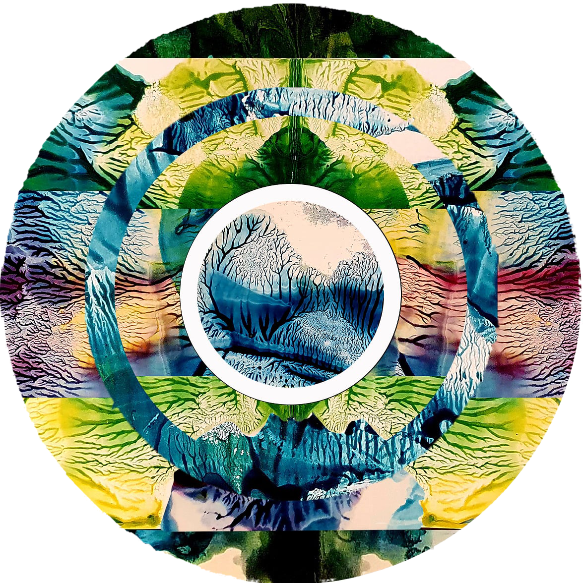 Kağıt Üzerine Akrilik Boya dijital Kolaj 60x60 2021